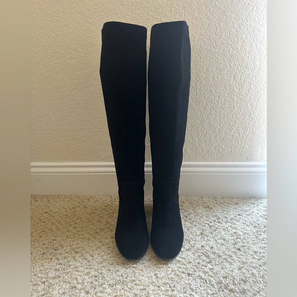 Michael Kors Black Over the Knee Boots Leather Upper, Rubber Outsole
